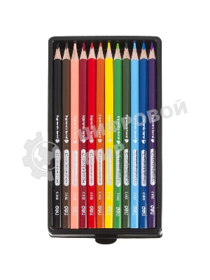 Карандаши цветные Deli EC00200 Color Emotion, трехгранный профиль, липа, 12 цветов, коробка с европодвесом (12шт)