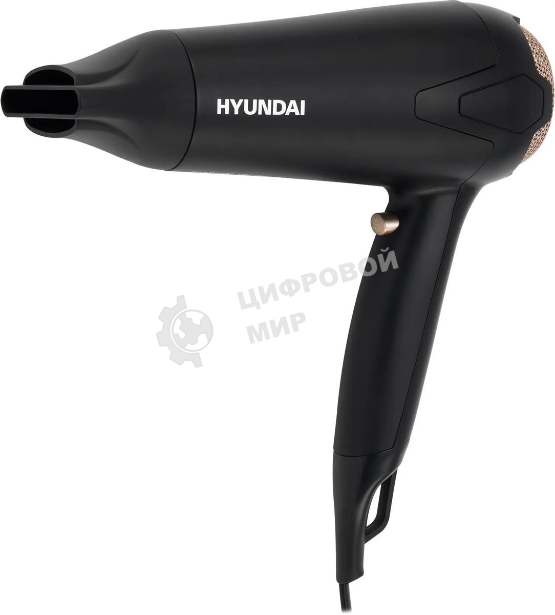 Фен Hyundai H-HDI0755 черный матовый, 2000 Вт, ионизация
