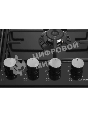 Газовая варочная панель Maunfeld EGHE.64.3STS-EB/G, 4 конфорки, эмалированная сталь, черный
