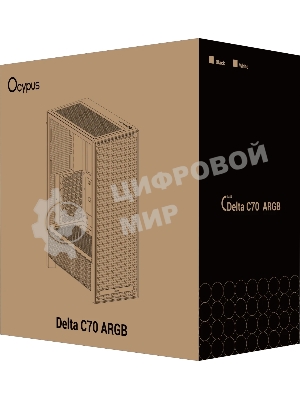 Корпус Ocypus Delta C70 BK ARGB, Midi-Tower, чёрный, 4 x 120 мм