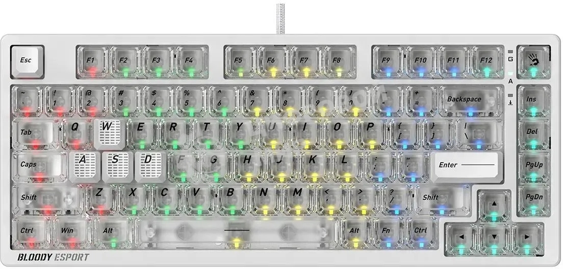 Клавиатура A4Tech Bloody MS76 проводная, USB Type-A, белый