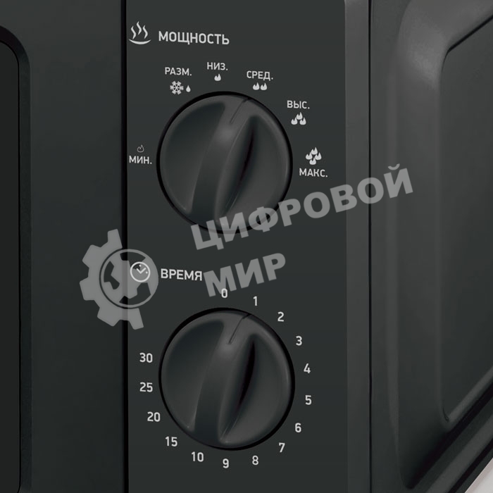 Микроволновая печь BBK 17MWS-782M/B черный, 17 л, 700 Вт, переключатели - поворотный механизм