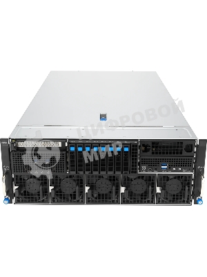 Серверная платформа ASUS ESC8000A-E13P, 4U, 2x SP5 (LGA 6096),24x DDR5 6400, 8x 2.5'' hsb NVME, up to 14x PCIe*, 2x M.2 22110 NVME, 1x 2-port 10Gbe RJ-45 Intel 710 LAN, up to 8 dual-slot GPUs, 3+1 3200W