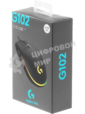 Мышь проводная Logitech G102 LIGHTSYNC черный, 8000 dpi, USB, кнопки - 6