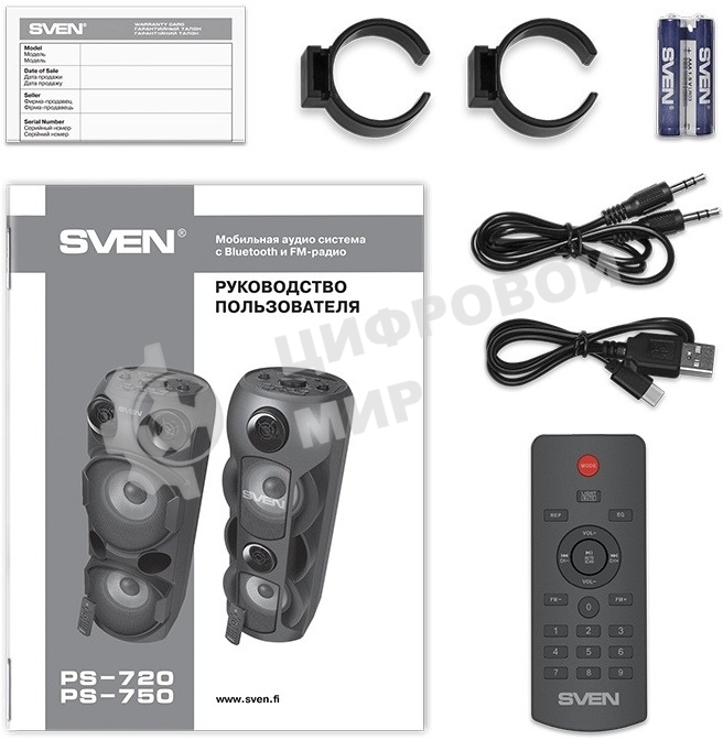 Мобильные колонки Sven PS-720 2.0 черные