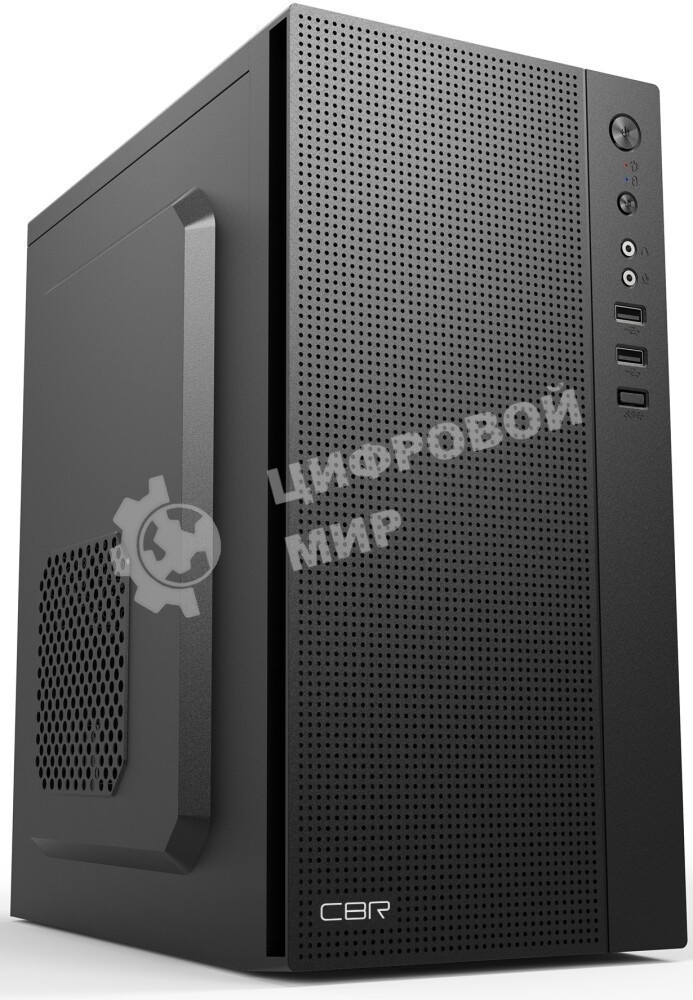 Компьютерный корпус CBR PCC-MATX-MX08-WPSU mATX Minitower MX08, без БП, 2*USB 2.0, HD Audio+Mic, черный
