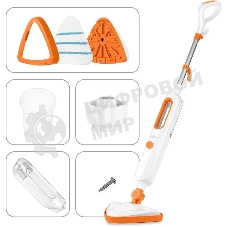 Швабра паровая Kitfort КТ-1048-2 1300Вт белый/оранжевый