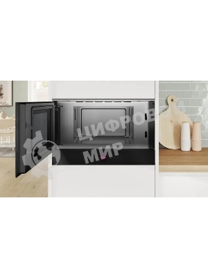 Микроволновая печь встраиваемая Bosch BFL9221B1 черный, 21 л, 900 Вт, переключатели - сенсор/поворотный механизм