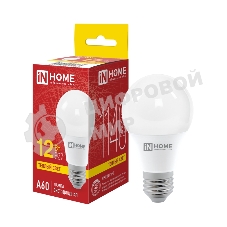 Лампа светодиодная IN HOME 4690612020235 LED-A60-VC 12 Вт 230В E27 3000К