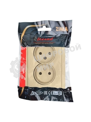 Розетка LEZARD 704-3600-128BQC 2-мест. б/з СП ZIMA IP20 16А ПБТ безвинт. зажим зол.