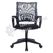 Кресло Бюрократ CH-695N/DG/TW-11 серый/черный, сетка, 120 кг, механизм качания