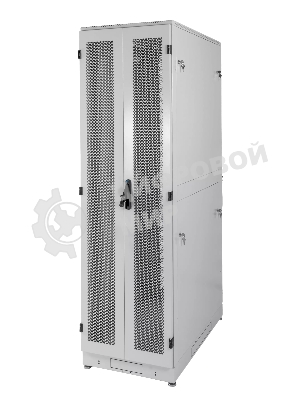 Шкаф серверный напольный ЦМО 48U (600 1200) дверь перфорированная, задние двойные перфорированные, цвет черный