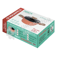 Кастрюля Maunfeld MARTA MCS41FA06CL из кованого алюминия со стеклянной крышкой, 24 см, 4,1 л.
