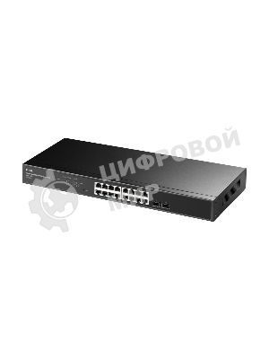 Коммутатор CUDY GS1016ES2, 16×1 Гбит/с + 2×1 Гбит/с SFP, настраиваемый