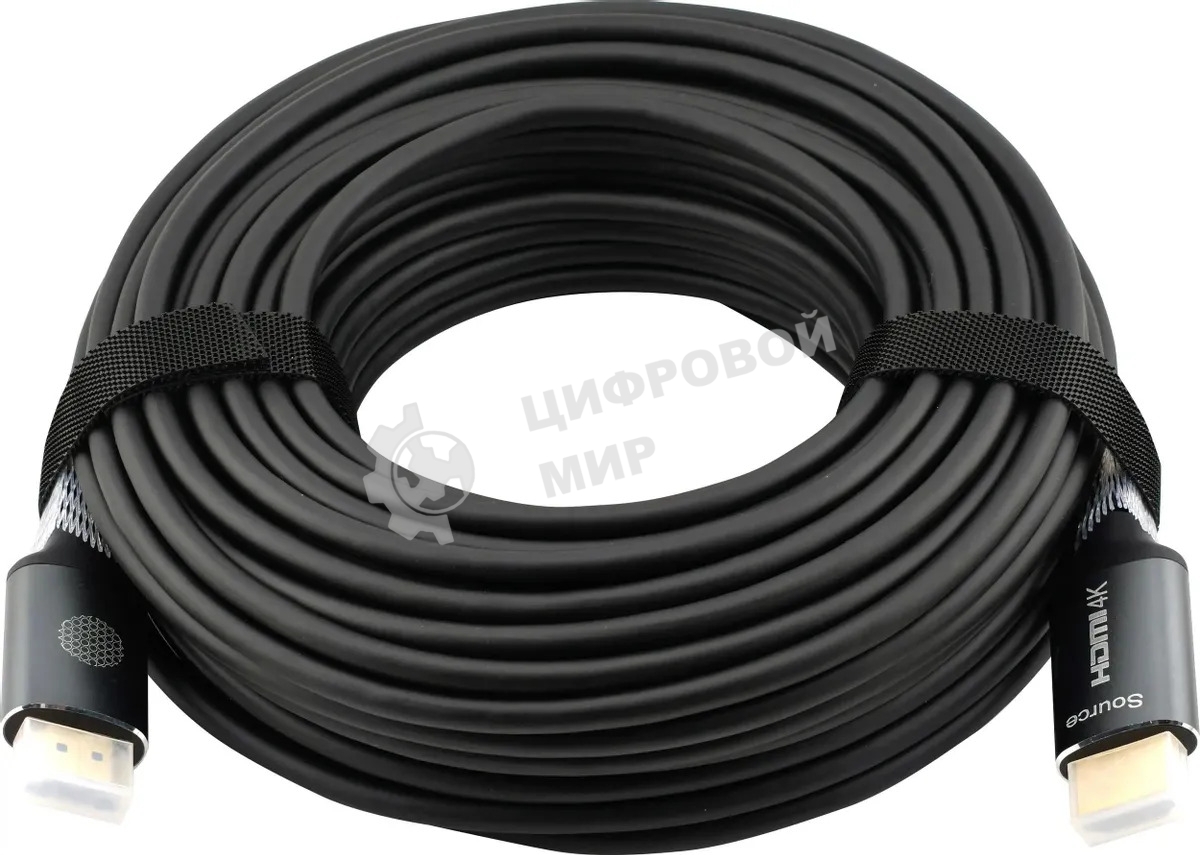 Кабель аудио-видео Cactus CS-HDMI-AOC-2-20 HDMI (m)/HDMI (m) 20м. позолоч.конт. черный