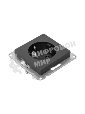 Механизм розетки EKF UP1-SOB-111 16А, с заземлением, со шторками, черный Эпика