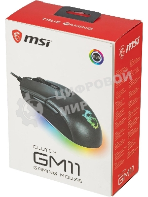 Мышь проводная MSI Clutch GM11 черный, 5000 dpi, USB, кнопки - 6