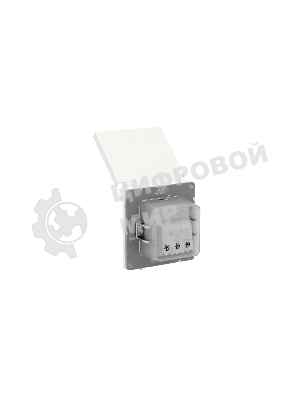 Розетка силовая, 2P+E, с з/ш, с крышкой, IP44, белая магнолия