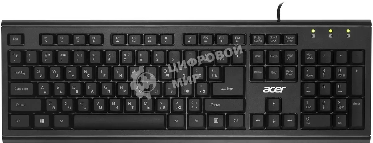 Клавиатура проводная Acer OKW120, USB, черный