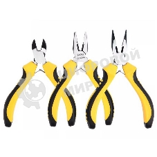 Набор плоскогубцев Deli DL103201-3 (комбинированные плоскогубцы 115мм, удлиненные плоскогубцы 125мм, диагональные бокорезы 110мм, двухкомпонентная ручка)