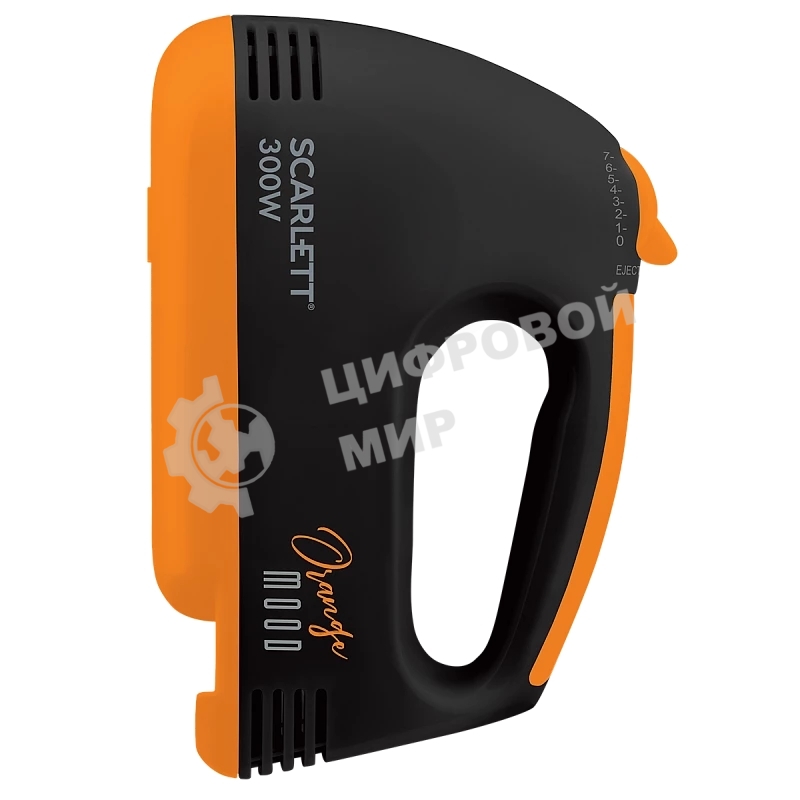 Миксер ручной Scarlett SC-HM40S20 300 Вт, черный/оранжевый