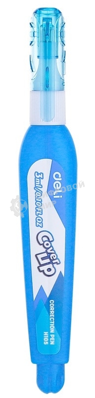 Ручка корректор Deli EH10590 голубой, корпус белый 3мл, дисплей картонный