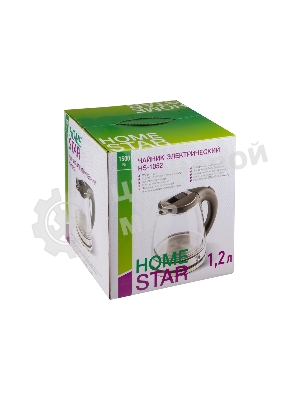 Чайник электрический Homestar HS-1052 1,2 л, стекло/пластик черный