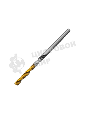 Сверло спиральное по металлу Denzel 3,2 x 65мм, Р6М5, Golden Tip, многогранная заточка, 2 шт.