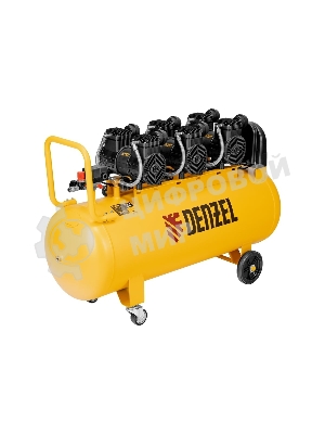 Компрессор безмасл. малошумн. Denzel DLP-4500/150, 4,5 кВт, 3х1,5 кВт,150 л, 2850 об/мин,750 л/мин
