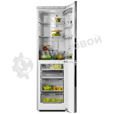 Холодильник BENOIT-344 серебристый металлопласт, с системой онлайн мониторинга двухкамерный 220/124л морозилка снизу, No Frost