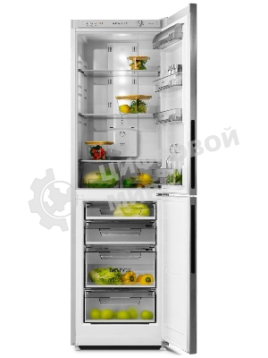 Холодильник BENOIT-344 серебристый металлопласт, с системой онлайн мониторинга двухкамерный 220/124л морозилка снизу, No Frost