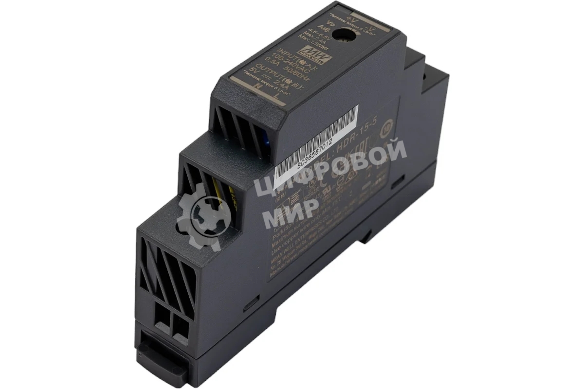 Блок питания AC-DC, 12Вт, вход 85-264 В AC 47-63Гц,120-370В DC, выход 5В,2.4А, в кожухе на DIN-рейку