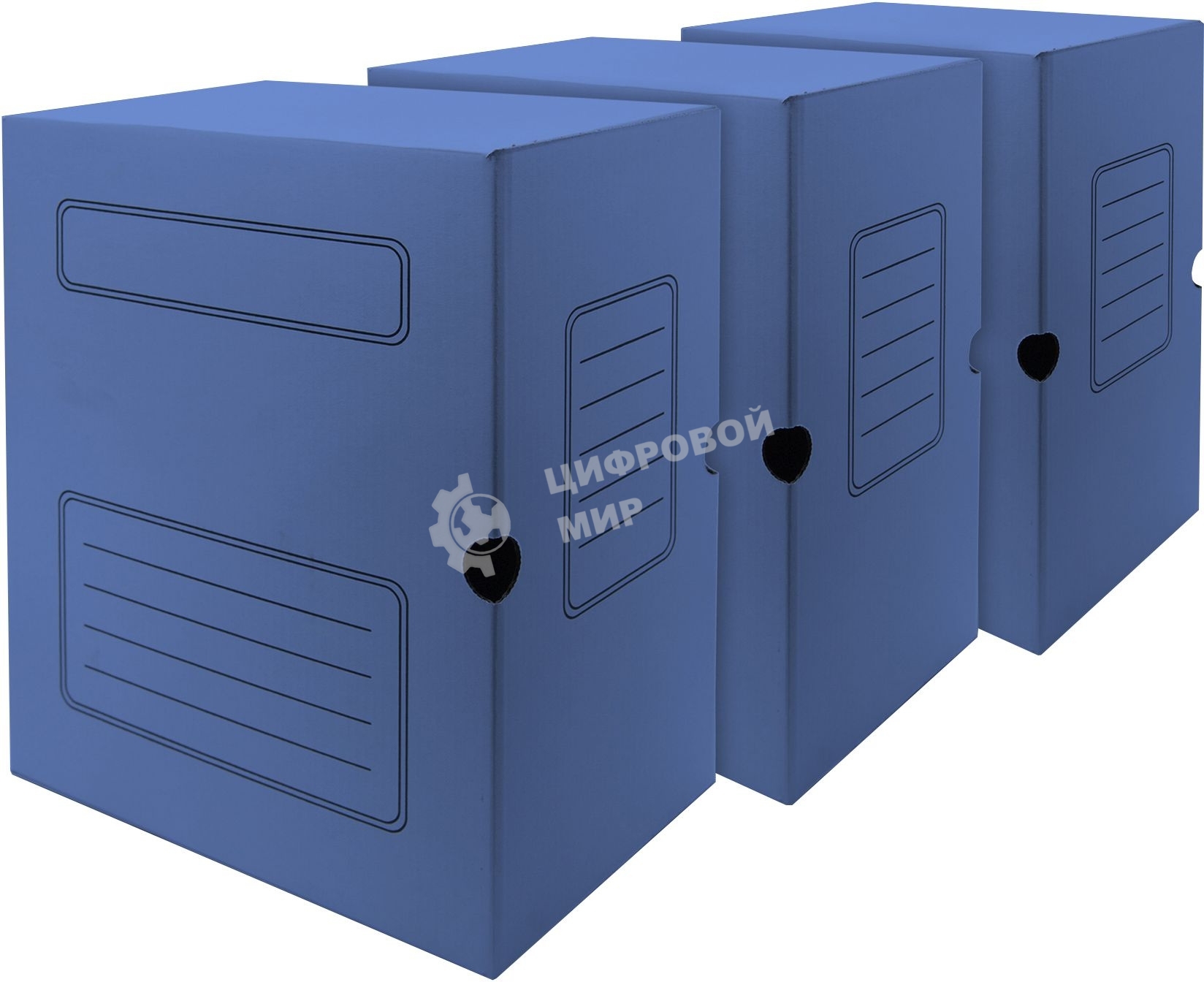 Короб архивный Silwerhof 1914770 микрогофрокартон корешок 150мм, синий (упаковка: 3шт)