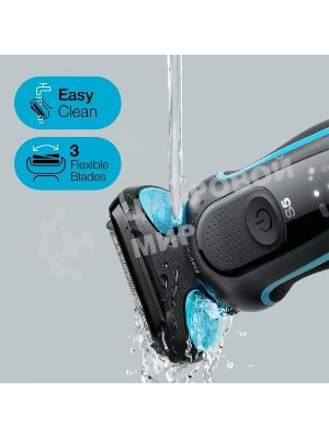 Электробритва Braun 51-M1000s черный/голубой