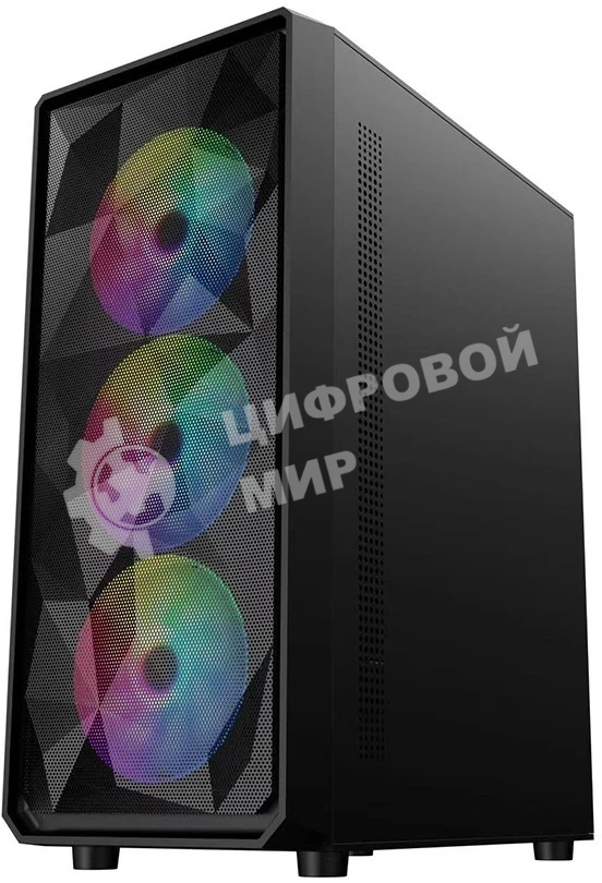 Компьютерный корпус 1STPLAYER FD3 Black, ATX, 4x120мм LED fans inc.