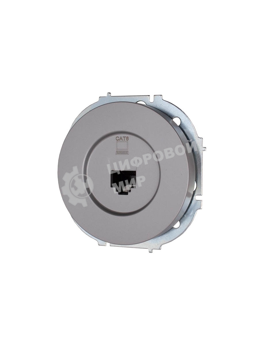 Розетка компьютерная СП OSEN RJ45 кат.6 механизм серый матовый LEZARD 743-7488-140