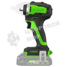 Гайковерт ударный аккумуляторный Greenworks G24IW200 24V, 200 Нм, бесщеточный, 3/8'', 1х2Ач,ЗУ,кор 3803607CUA