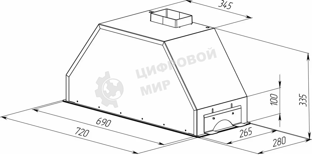 Вытяжка встраиваемая Zigmund & Shtain K 014.7 S серебристый, 72 см, 1100 куб. м/ч, 62 дБ