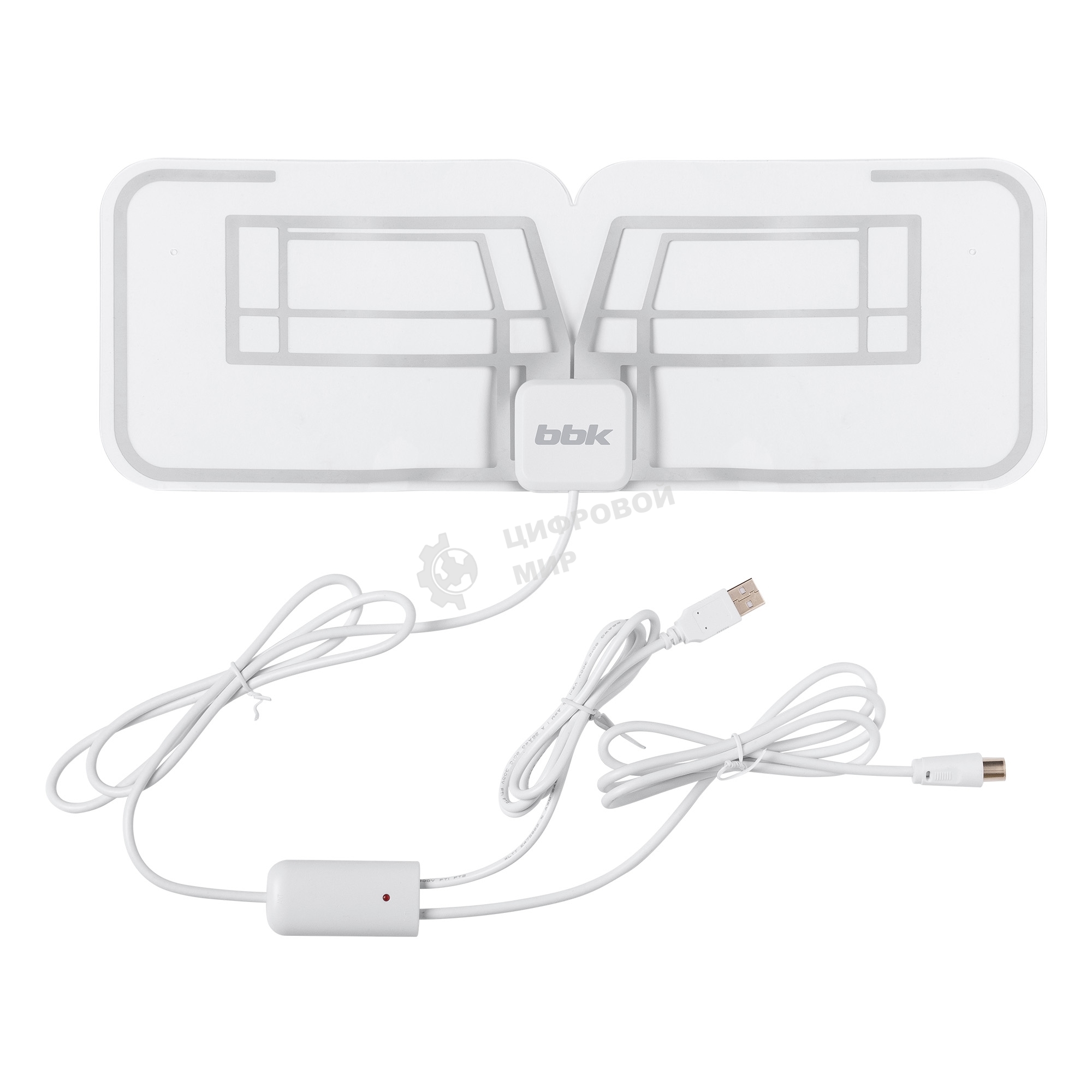 Антенна телевизионная BBK DA27 30дБ активная белый каб.:2м