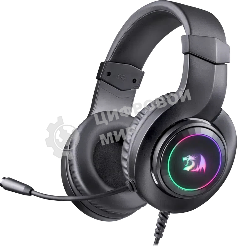 Гарнитура Redragon Hylas чёрный, проводная, USB, подсветка