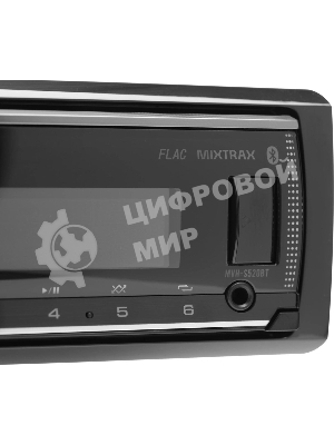 Автомагнитола Pioneer MVH-S520BT, 1 DIN, Bluetooth, USB Type-A, AUX, пульт ДУ, съёмная панель