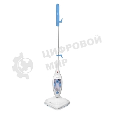 Паровая швабра Blackton Bt SM1114 White-blue, Мощность 1300 Вт, 2 в 1. Вертикальная и компактная, Резервуар для воды 300 мл, Время неприрывной работы до 20 минут, Быстрая и эффективная очистка всех типов полового покрытия: паркет, линолеум, плитка, Уничто