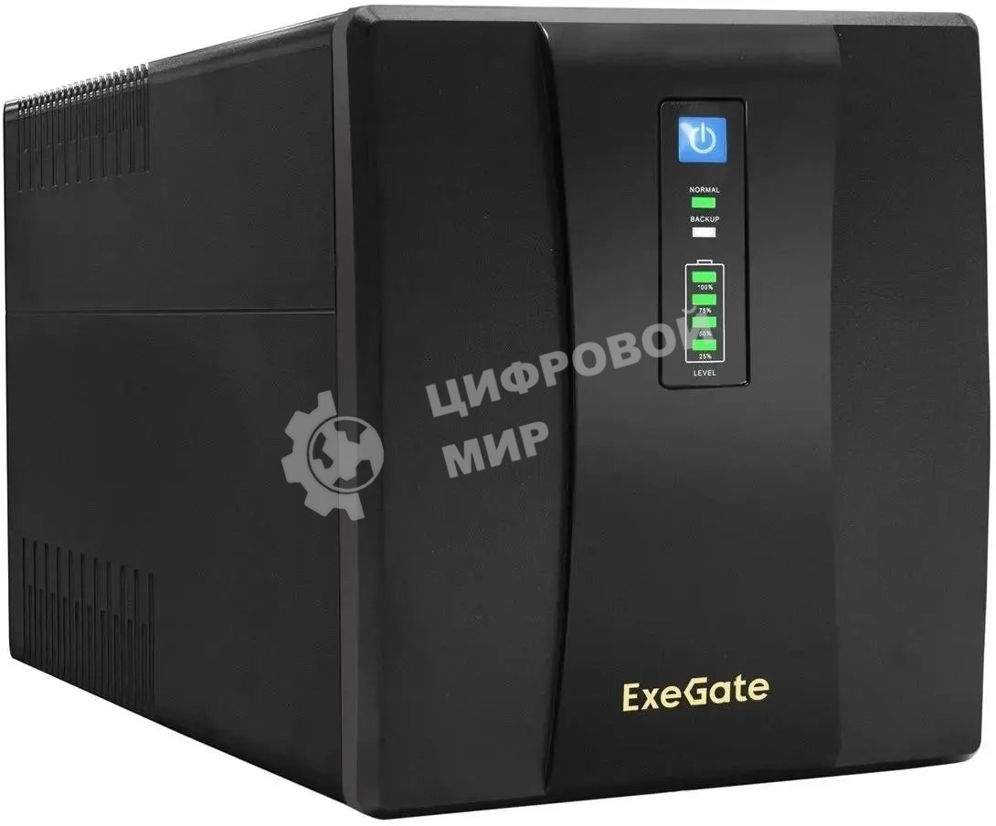 Источник бесперебойного питания ExeGate SpecialPro UNB-1500.LED.AVR.EURO.RJ 1500VA/950W, LED, AVR, 4 евророзетки, RJ45/11, черный