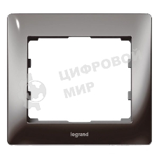 Рамка Legrand 771941 Galea Life на 1 пост тёмный никель (металл)