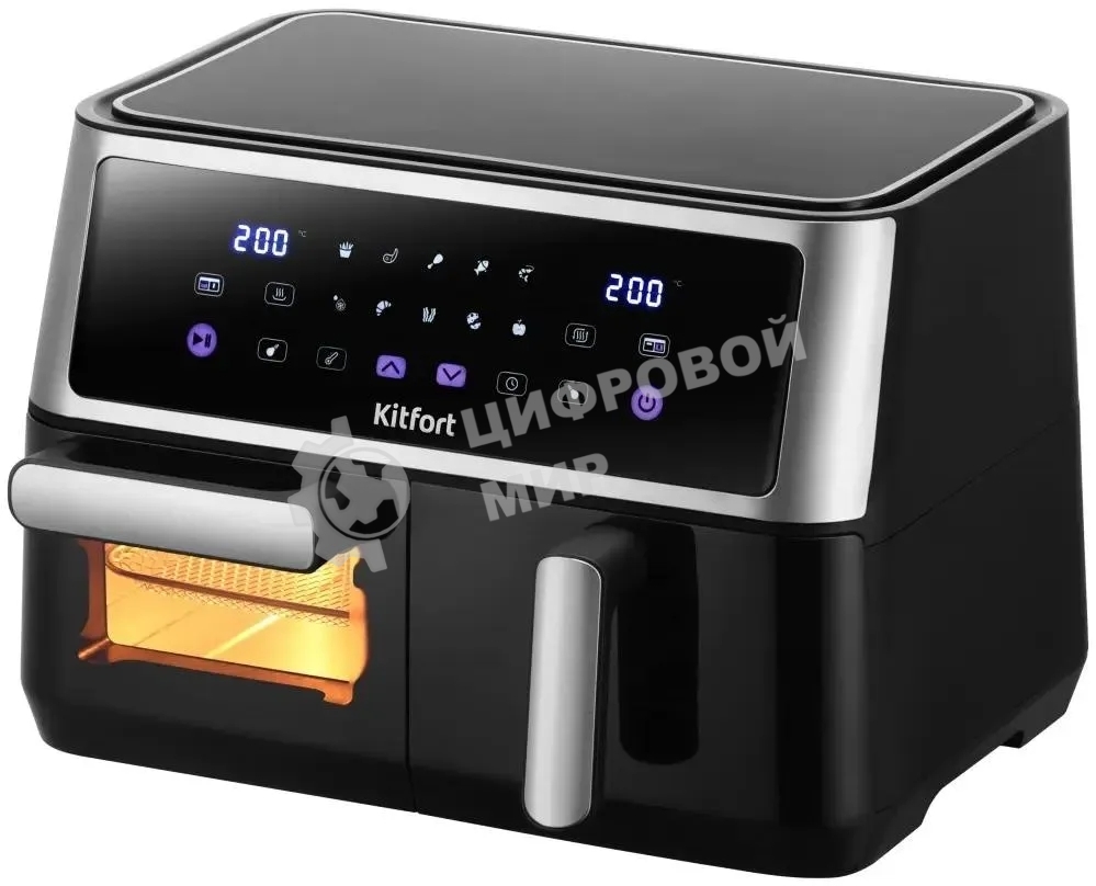 Аэрогриль Kitfort КТ-2256 черный, 2850 Вт, 11 л, сенсор, 10 программ