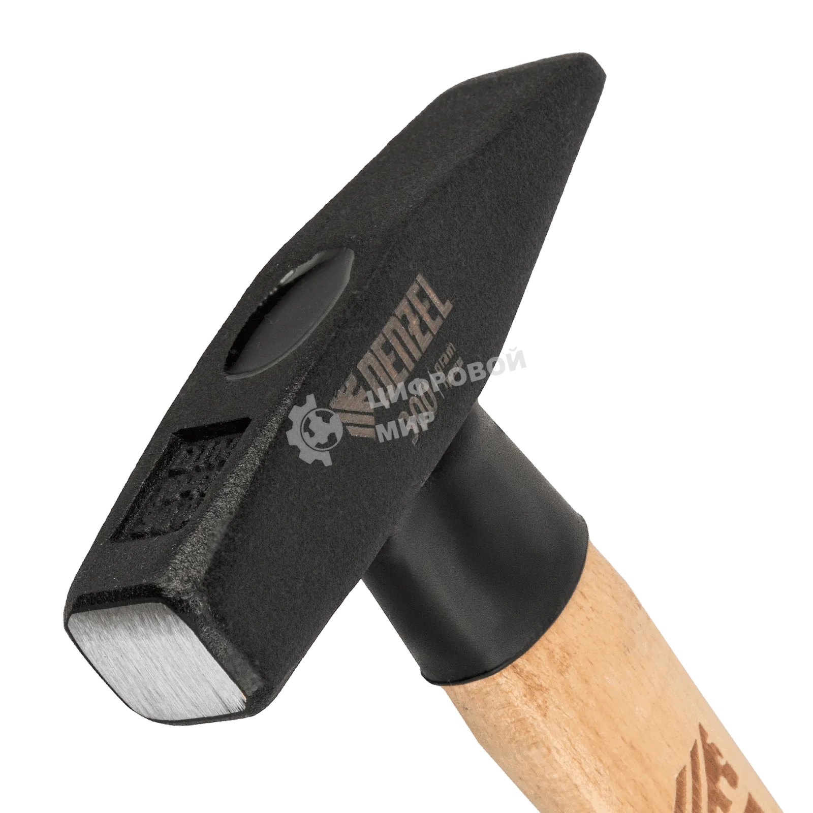 Молоток слесарный Denzel 300 г, кованый квадратный боек, буковая рукоятка