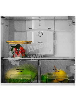 Холодильник BENOIT-344 серебристый металлопласт, с системой онлайн мониторинга двухкамерный 220/124л морозилка снизу, No Frost