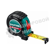 Рулетка KRAFTOOL X-Drive 3м/19мм с ударостойким обрезиненным корпусом