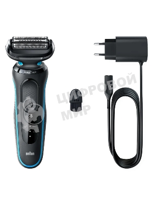Электробритва Braun 51-M1000s черный/голубой