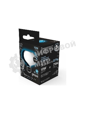 Лампа cветодиодная Gauss Filament А190 10W 890lm 4100К Е27 milky диммируемая LED